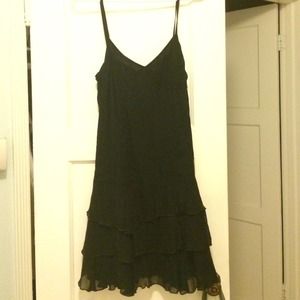 H&M divided ruffled black dress