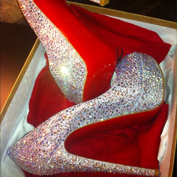 JUST SOLD!!! Louboutin Lady Peep Strass 37.5 - Picture 2 of 4
