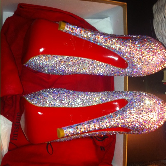 JUST SOLD!!! Louboutin Lady Peep Strass 37.5 - Picture 3 of 4