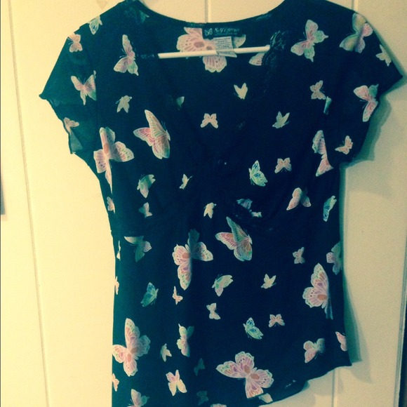 Sheer Butterfly Top