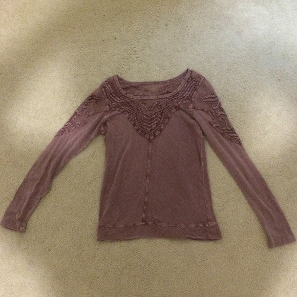 Long Sleeve Purple Free People Shirt