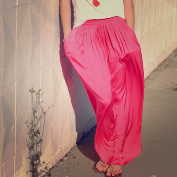 BCBGMaxazria Hot Pink Maxi Skirt