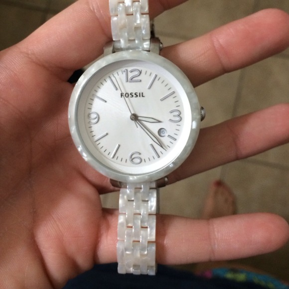 White fossil watch