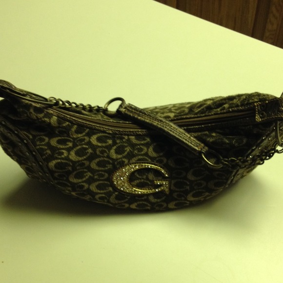 Brown and gold Guess handbag