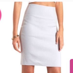 White high waisted bodycon skirt