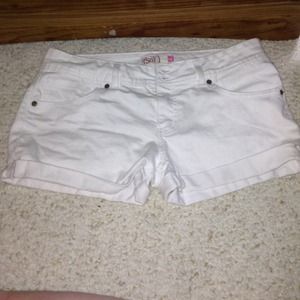 White jean short shorts