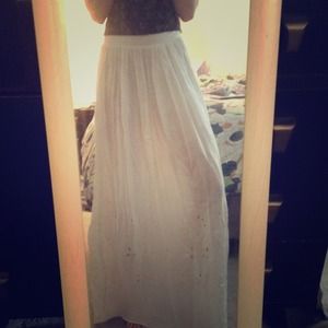 White cotton maxi skirt