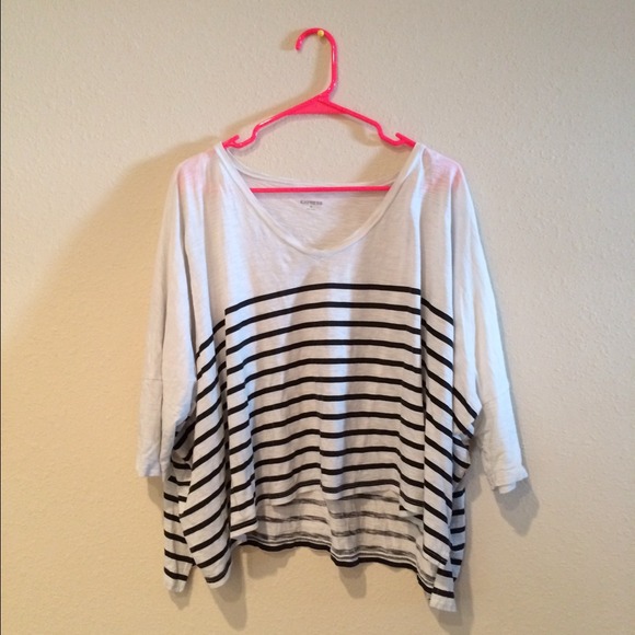 Express black & white striped top