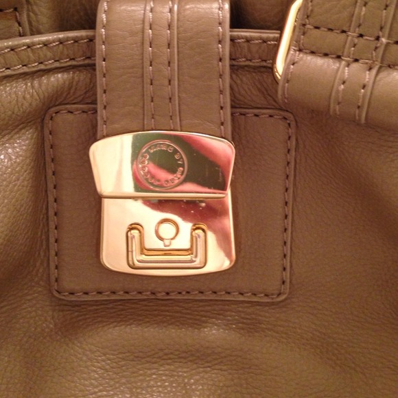 Marc by Marc Jacobs grey leather bowling bag