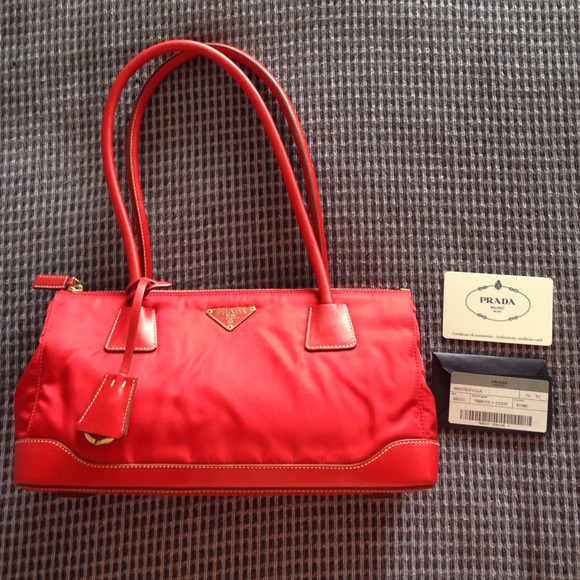 NWT RED nylon Prada Tote
