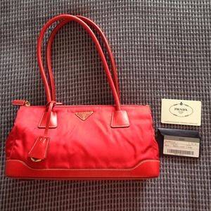 NWT RED nylon Prada Tote