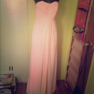 Blush pink tube chiffon gown..