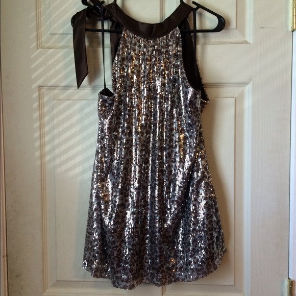 Cheetah Print Sequin Top - Picture 1 of 2