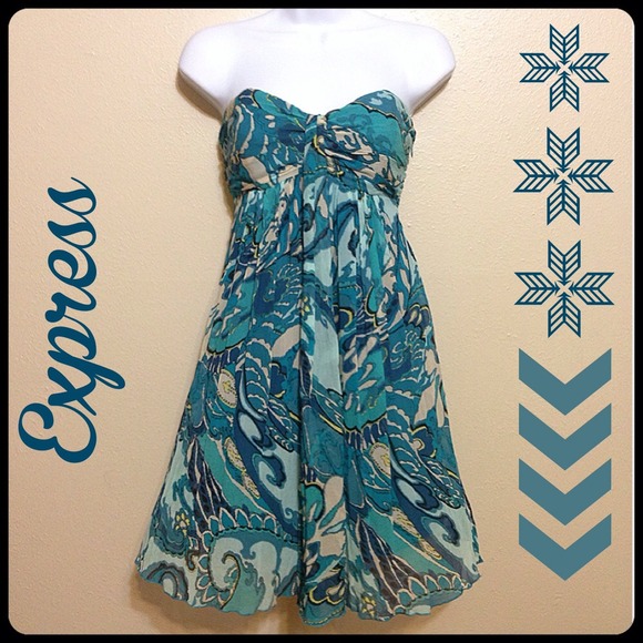 Express Dresses & Skirts - $Ⓕⓘⓝⓐⓛ$ Express strapless silk dress