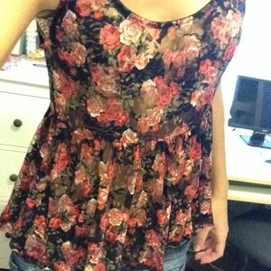 A long flowery shirt