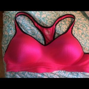 Hot pink push up sports bra