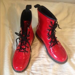 Red Combat Boots