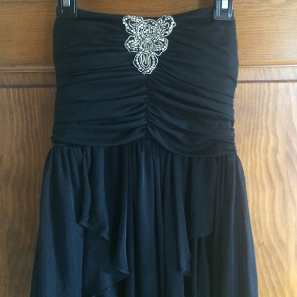 Strapless black cocktail dress ▪️◾️⬛️◾️▪️