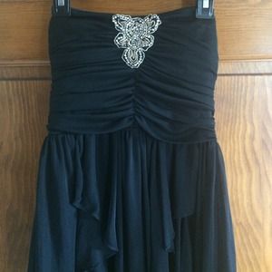 Strapless black cocktail dress ▪️◾️⬛️◾️▪️