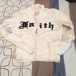 White and black zip up