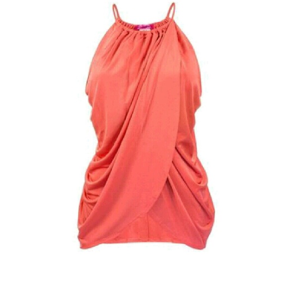 Faux wrap drape top