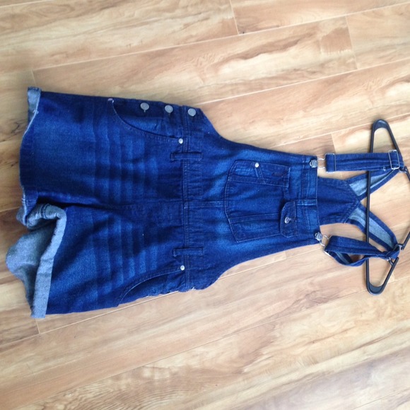 Blue Jean Short Overalls.