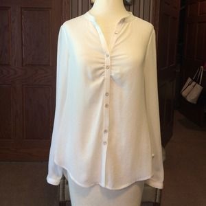 Yoana Baraschi white blouse with cut outs in back!