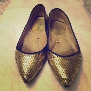 Zara gold flats