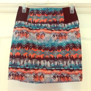 Tribal Print Mini Skirt