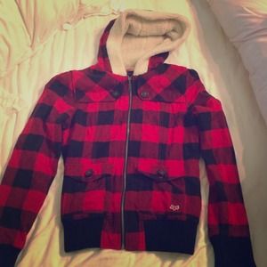 Girls Fox Racing plaid jacket