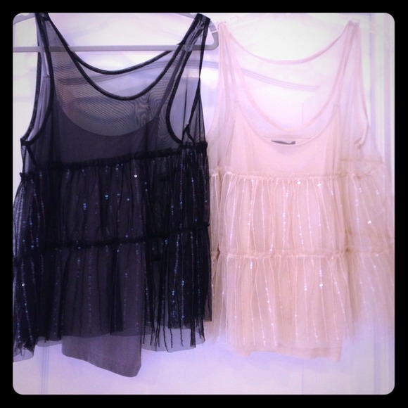 Black and Taupe loose tanks