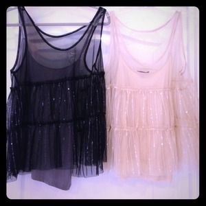 Black and Taupe loose tanks