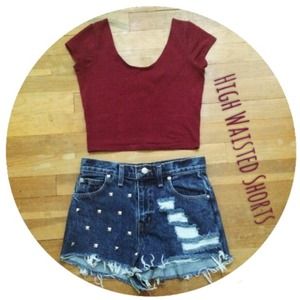 Studded High Waisted Shorts