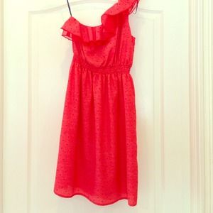 White and Orange Ruffle Dress