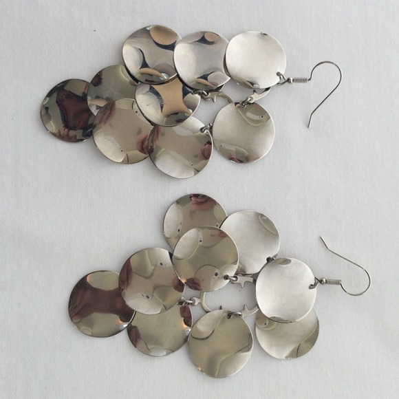 Silver, Rounded Earrings - Picture 1 of 1
