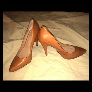 Nude heels (3") Size 9.5.  Leather upper