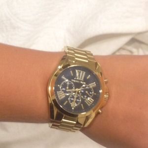 Gold Michael Kors watch w/ black face