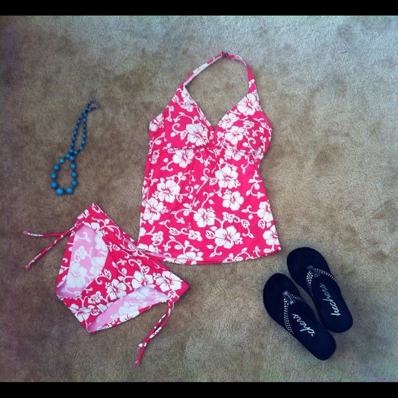 Sassy Pink Motherhood Maternity Two Piece Swimsuit