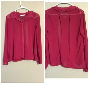 ❌BUNDLED❌Sheer blouse w/ back cutouts