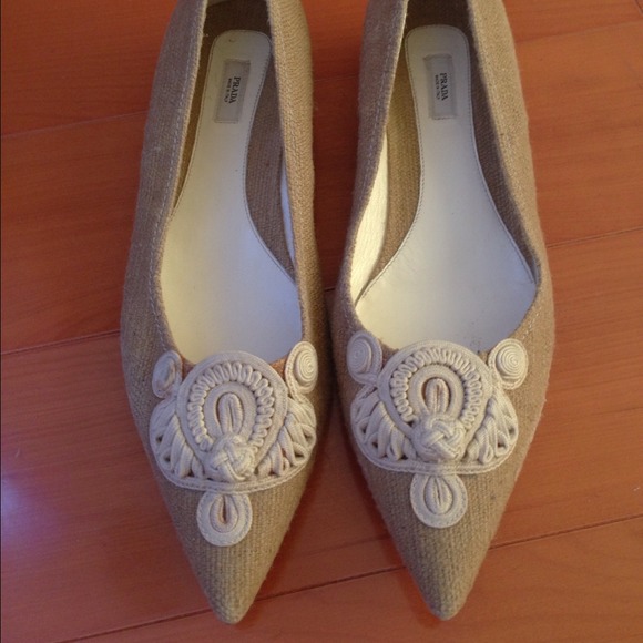 Authentic Prada Brown Tweed Flats Size 40/9.5