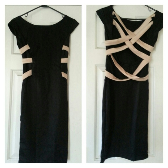 Black Round Neck Summer Bandage Dress - Picture 2 of 4