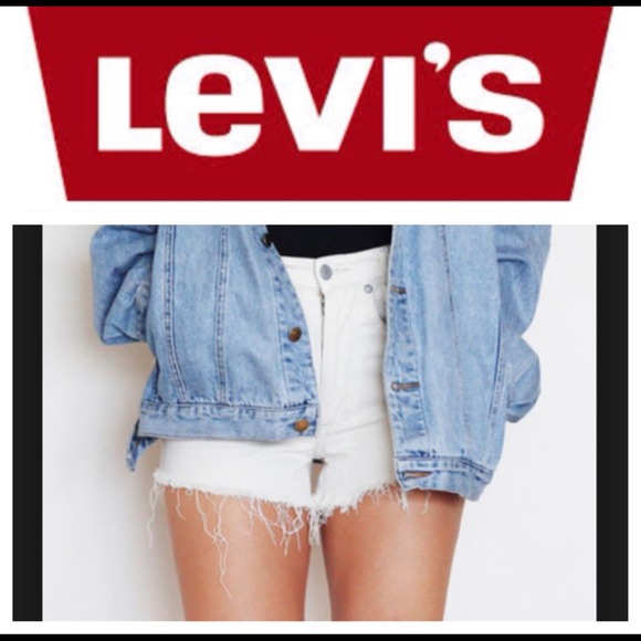 Levi's White Denim 501 Cutoff Shorts