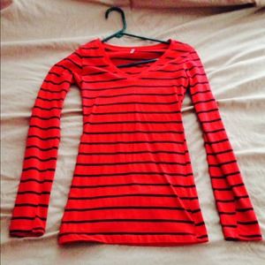 Red and black striped shirt
