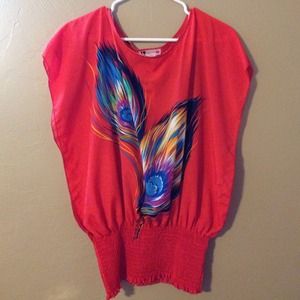 Boho feather shirt in sexy!