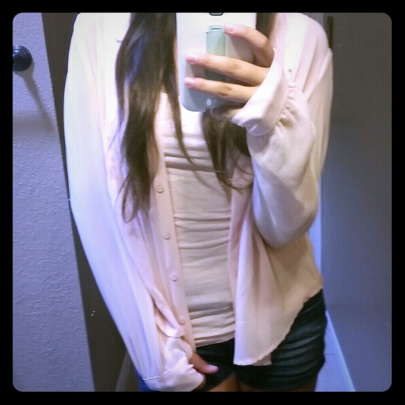 Chiffon top in peach