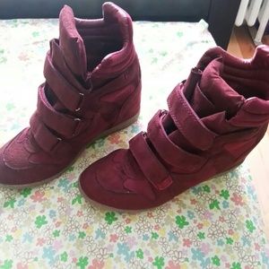 *New* Red wedge sneakers