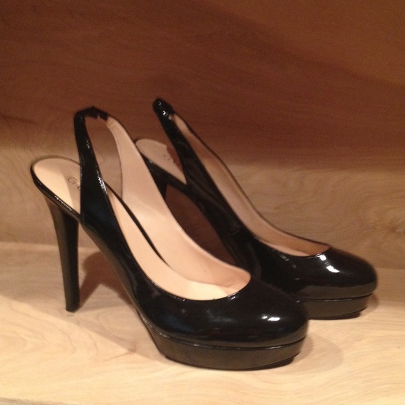 Sexy patent leather sling backs