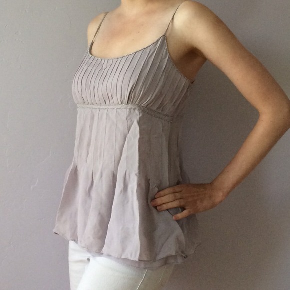 Lavender pleated silver beaded trim cami