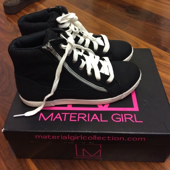 Material Girl Shoes - Material Girl High Top Black Sneakers