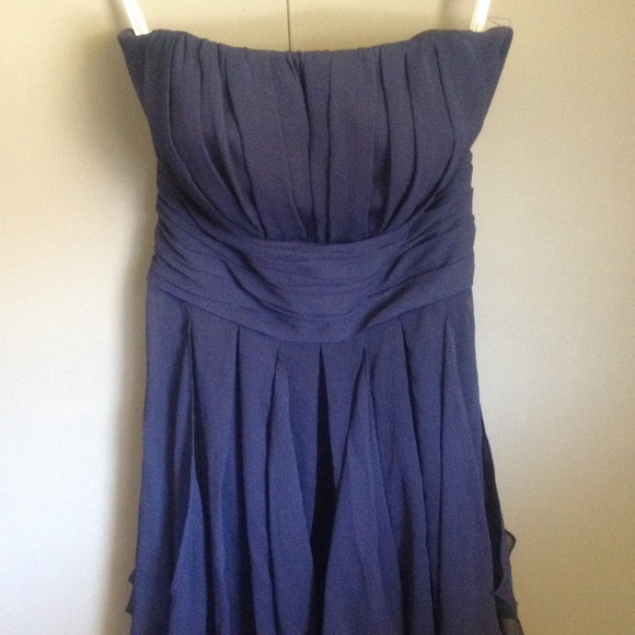 David's bridal Strapless chiffon bridesmaid dress